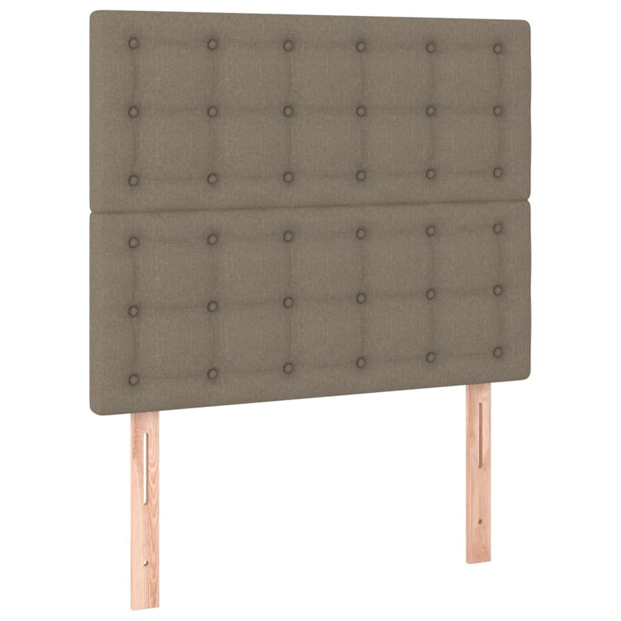 Bedframe Met Hoofdeinde Stof Taupe 120X200 Cm 120 x 200 cm Knopen