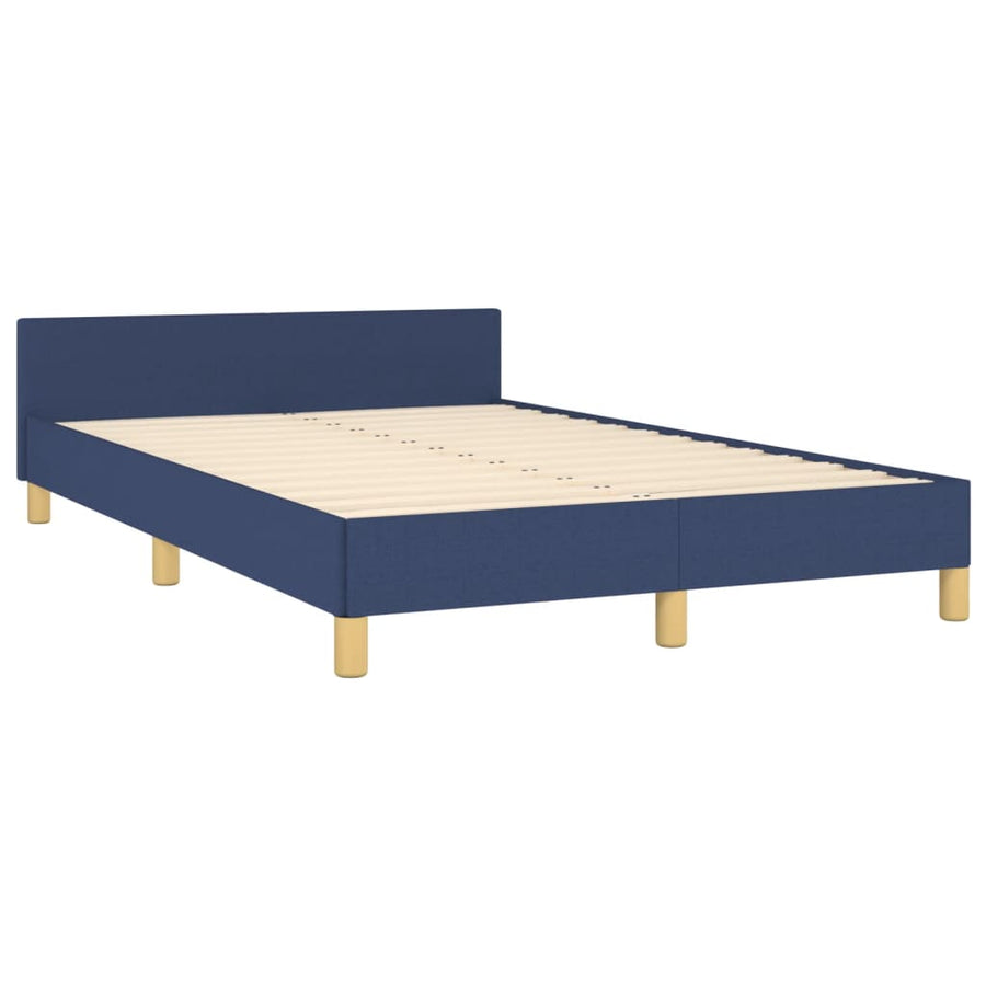 Bedframe Met Hoofdeinde Stof Blauw 120 x 200 cm Knopen
