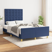 Bedframe Met Hoofdeinde Stof Blauw 120 x 200 cm Knopen