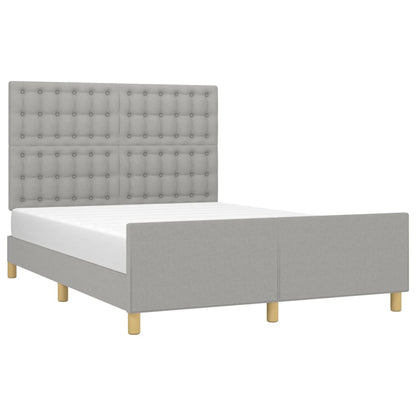 Bedframe Met Hoofdeinde Stof Lichtgrijs 140 x 190 cm Knopen