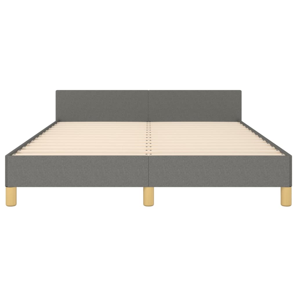 Bedframe Met Hoofdeinde Stof Donkergrijs 140 x 190 cm Knopen