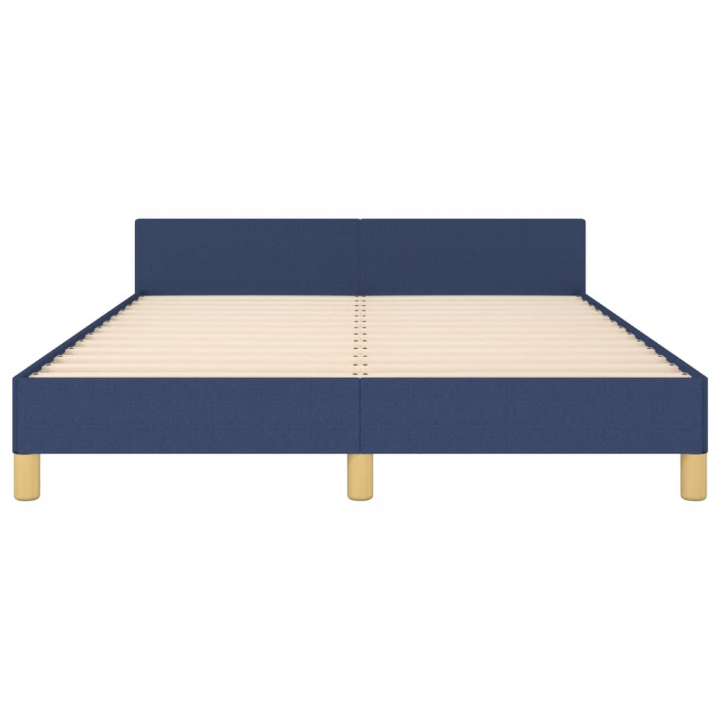 Bedframe Met Hoofdeinde Stof Blauw 140 x 190 cm Knopen