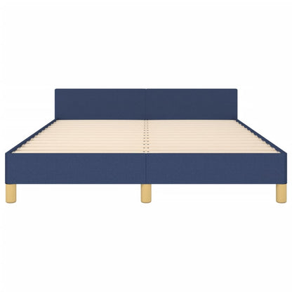 Bedframe Met Hoofdeinde Stof Blauw 140 x 190 cm Knopen