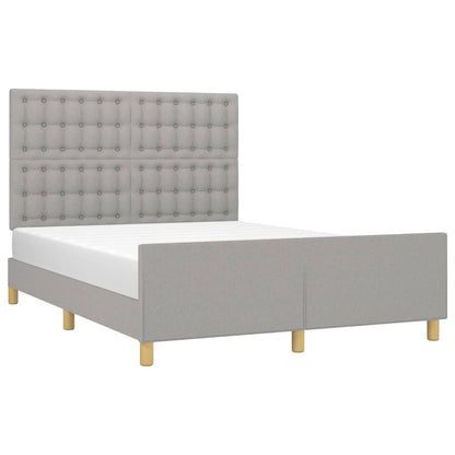 Bedframe Met Hoofdeinde Stof Lichtgrijs 140 x 200 cm Knopen