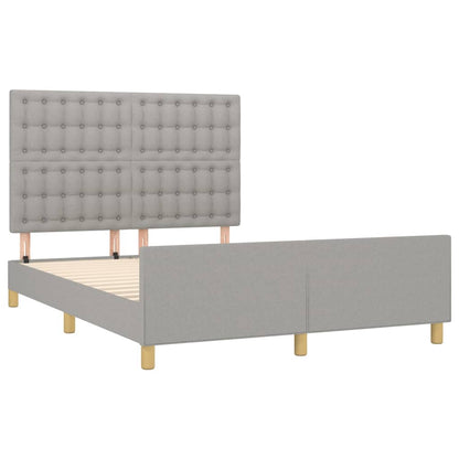 Bedframe Met Hoofdeinde Stof Lichtgrijs 140 x 200 cm Knopen