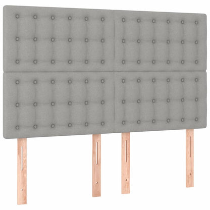 Bedframe Met Hoofdeinde Stof Lichtgrijs 140 x 200 cm Knopen