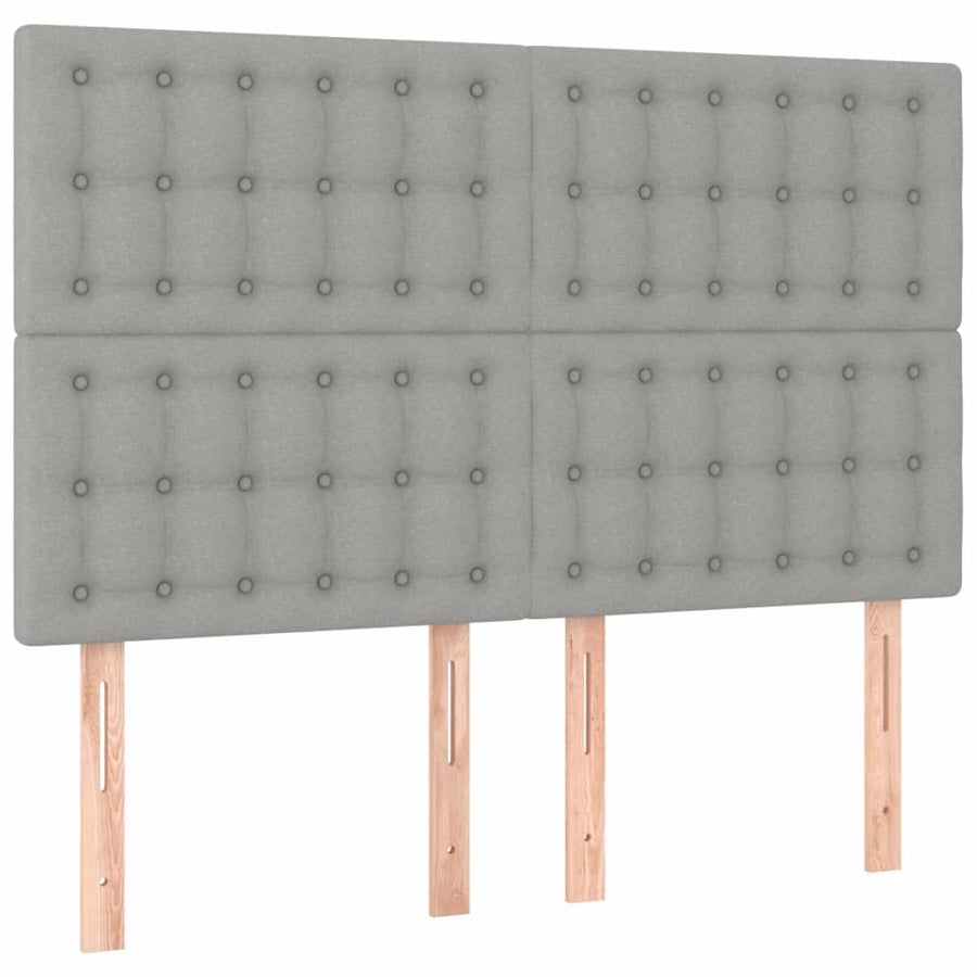 Bedframe Met Hoofdeinde Stof Lichtgrijs 140 x 200 cm Knopen