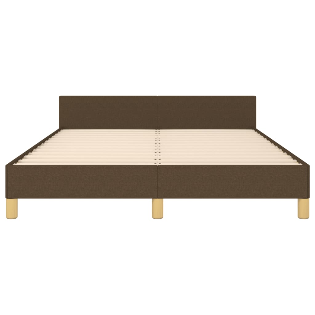 Bedframe Met Hoofdeinde Stof Donkerbruin 140 x 200 cm Knopen
