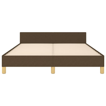Bedframe Met Hoofdeinde Stof Donkerbruin 140 x 200 cm Knopen