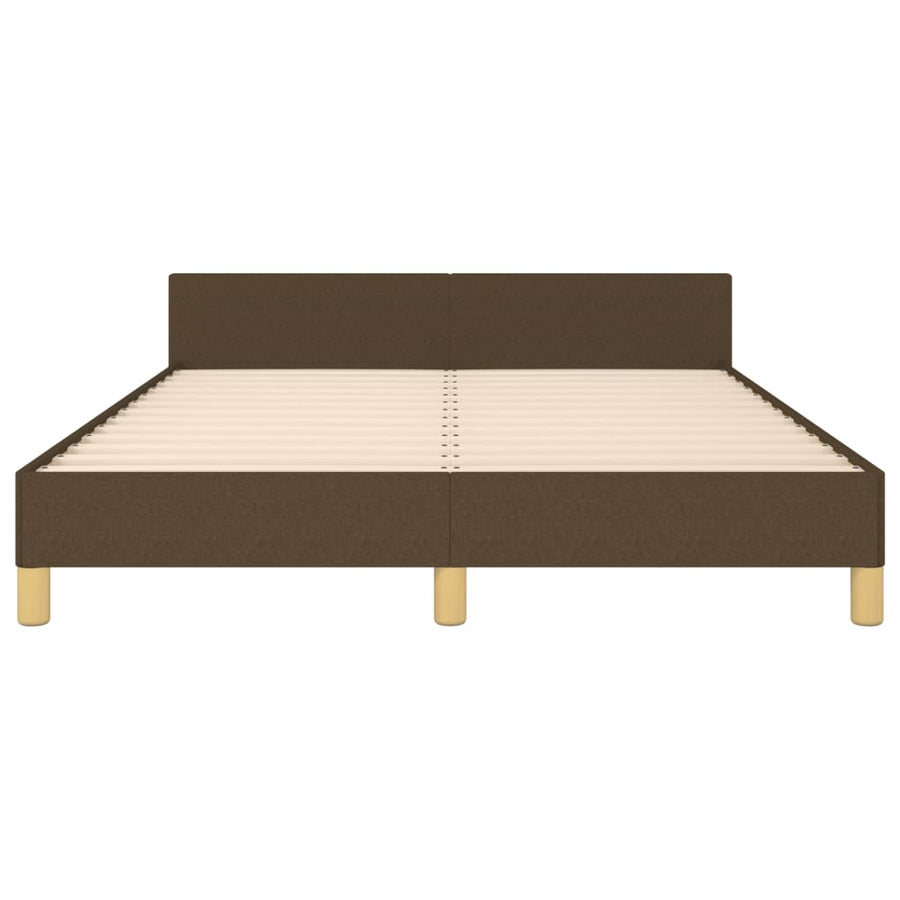 Bedframe Met Hoofdeinde Stof Donkerbruin 140 x 200 cm Knopen