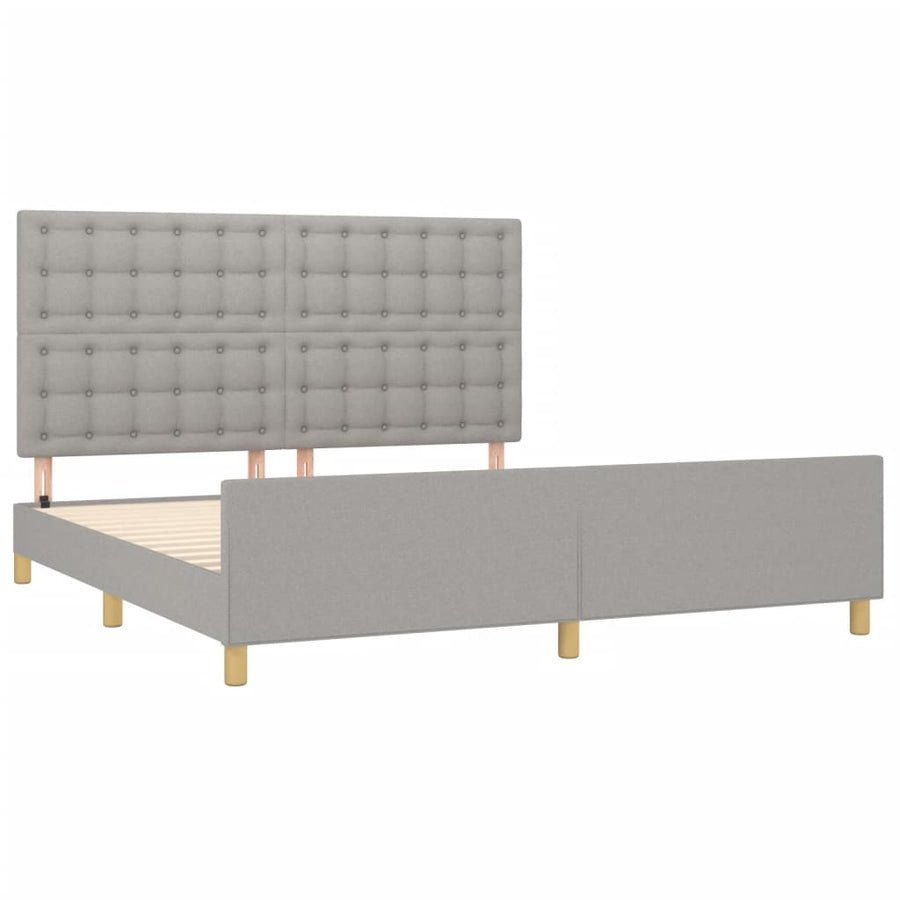 Bedframe Met Hoofdeinde Stof Lichtgrijs 160 x 200 cm Knopen