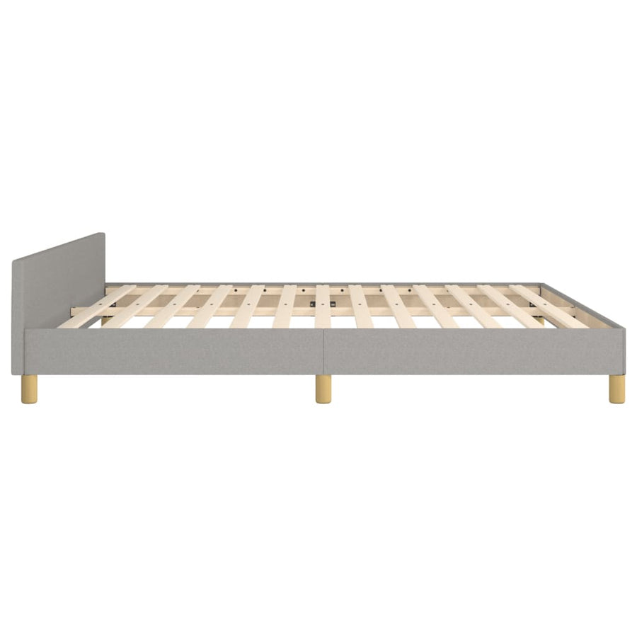 Bedframe Met Hoofdeinde Stof Lichtgrijs 160 x 200 cm Knopen