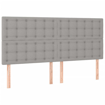 Bedframe Met Hoofdeinde Stof Lichtgrijs 160 x 200 cm Knopen