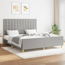 Bedframe Met Hoofdeinde Stof Lichtgrijs 160 x 200 cm Knopen