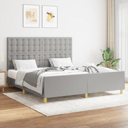Bedframe Met Hoofdeinde Stof Lichtgrijs 160 x 200 cm Knopen