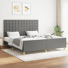 Bed frame without mattress fabric dark gray 160x200 cm