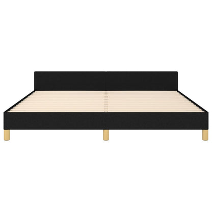 Bedframe Met Hoofdeinde Stof Zwart 160 x 200 cm Knopen