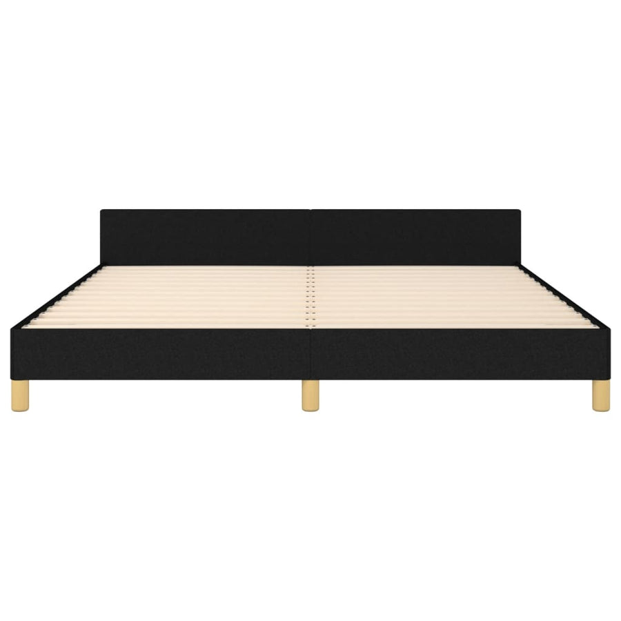 Bedframe Met Hoofdeinde Stof Zwart 160 x 200 cm Knopen