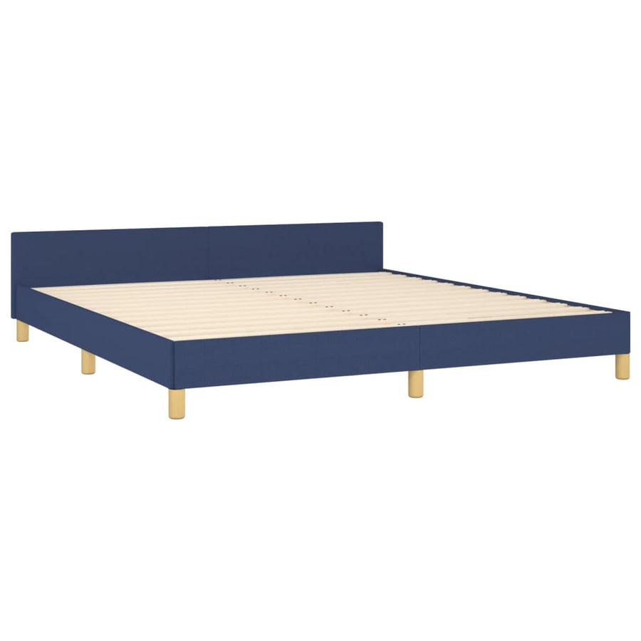 Bedframe Met Hoofdeinde Stof Blauw 160 x 200 cm Knopen