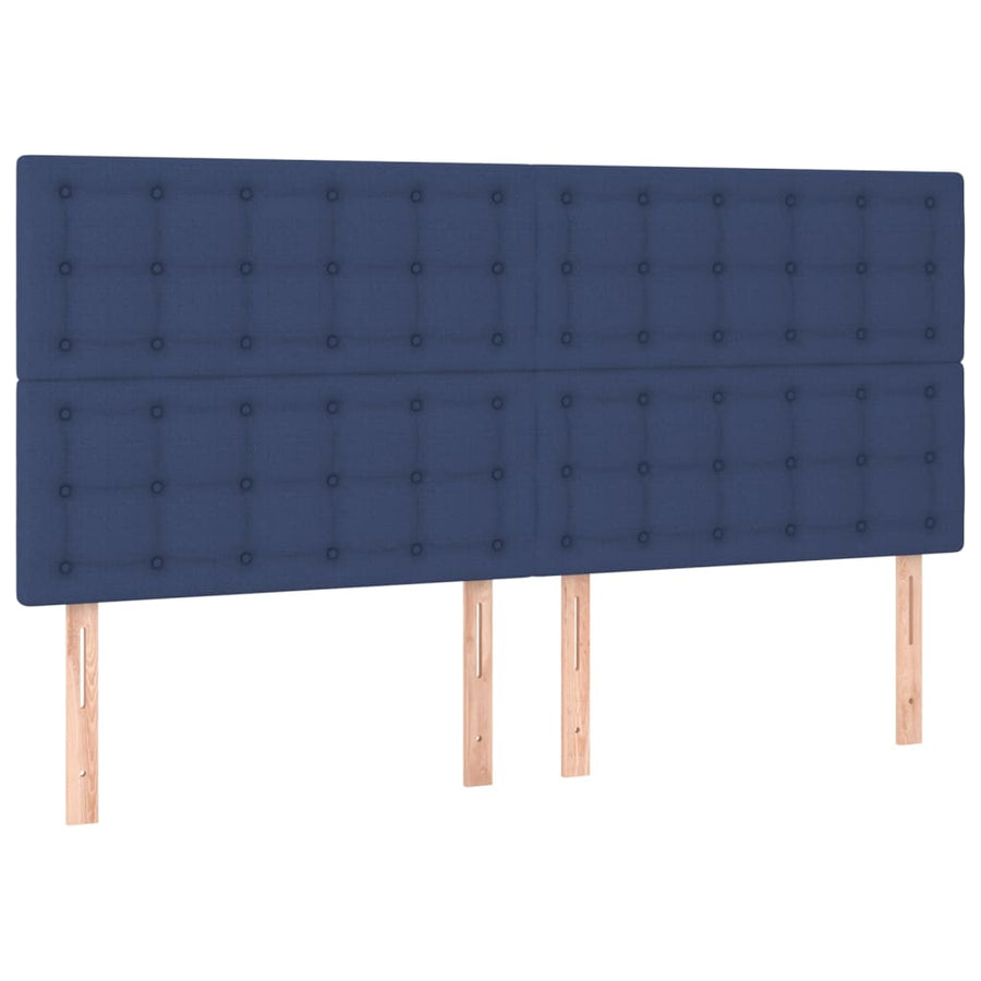 Bedframe Met Hoofdeinde Stof Blauw 160 x 200 cm Knopen