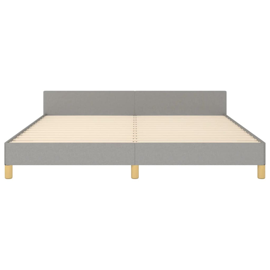 Bedframe Met Hoofdeinde Stof Lichtgrijs 180X200 Cm Lichtgrijs 180 x 200 cm Knopen