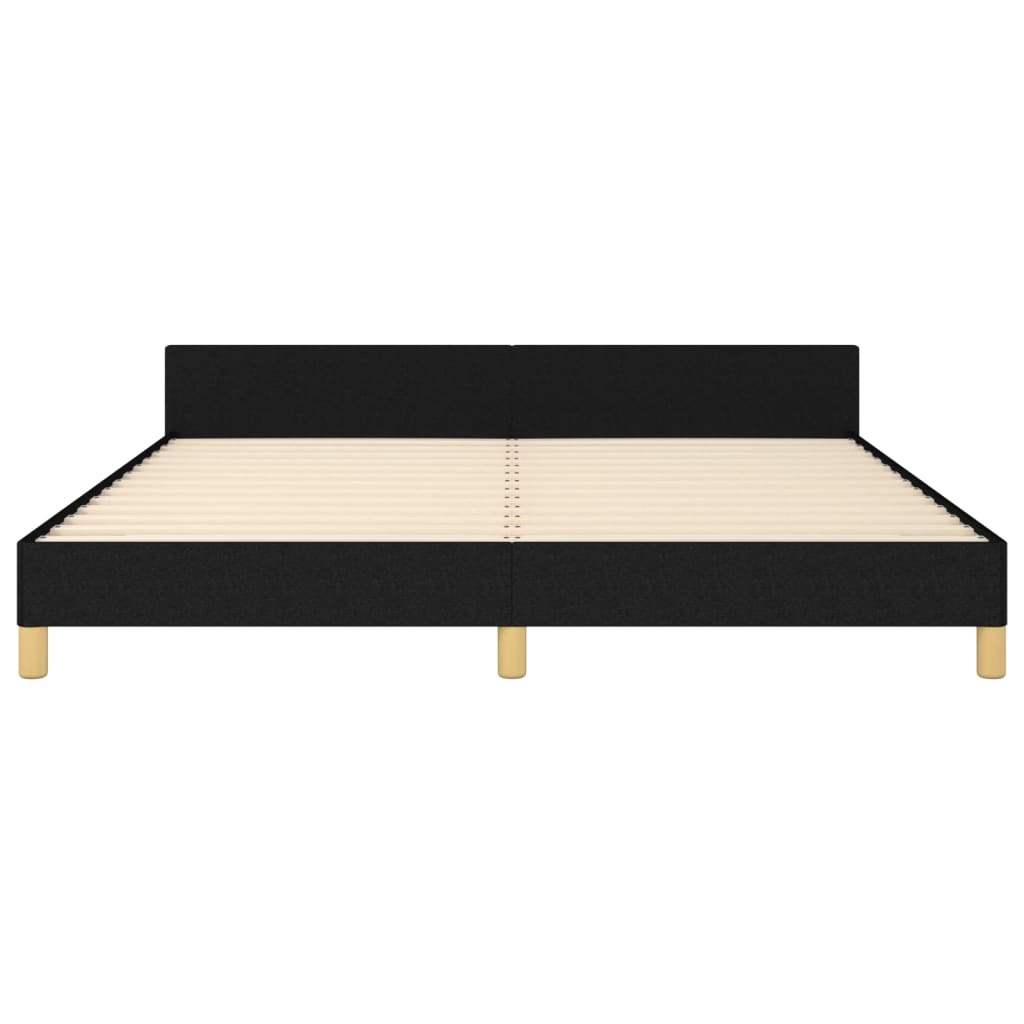 Bedframe Met Hoofdeinde Stof Zwart 180 x 200 cm Knopen