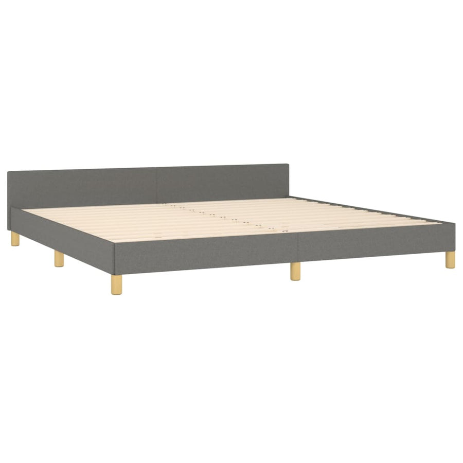 Bedframe Met Hoofdeinde Stof Donkergrijs 200 x 200 cm Knopen