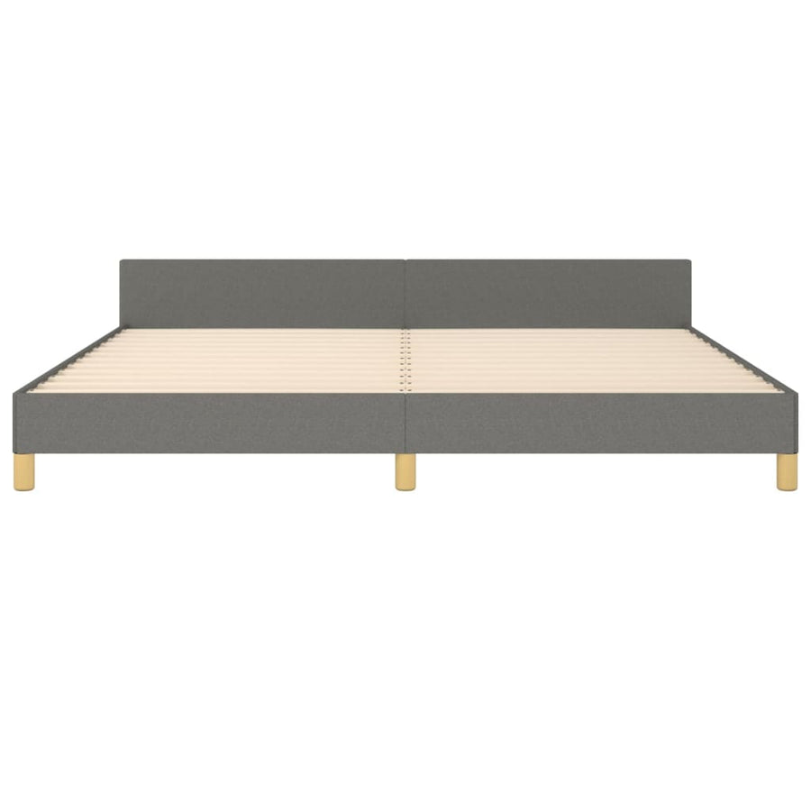Bedframe Met Hoofdeinde Stof Donkergrijs 200 x 200 cm Knopen