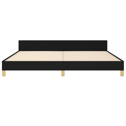 Bedframe Met Hoofdeinde Stof Zwart 200 x 200 cm Knopen