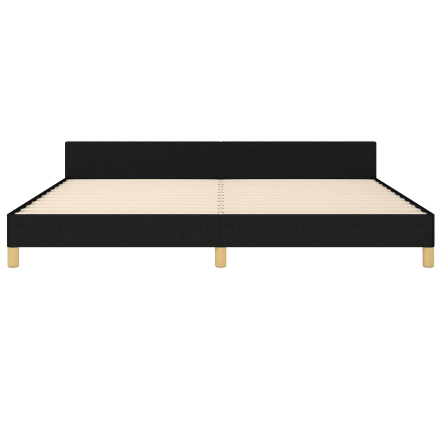 Bedframe Met Hoofdeinde Stof Zwart 200 x 200 cm Knopen