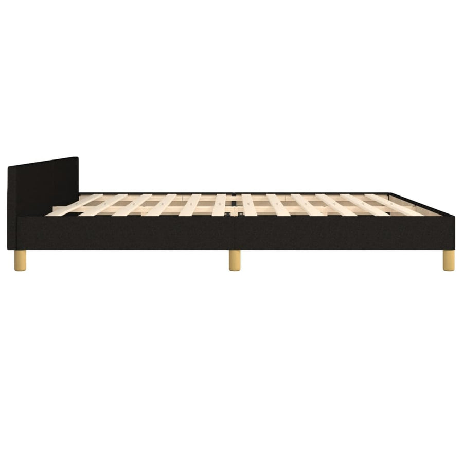 Bedframe Met Hoofdeinde Stof Zwart 200 x 200 cm Knopen