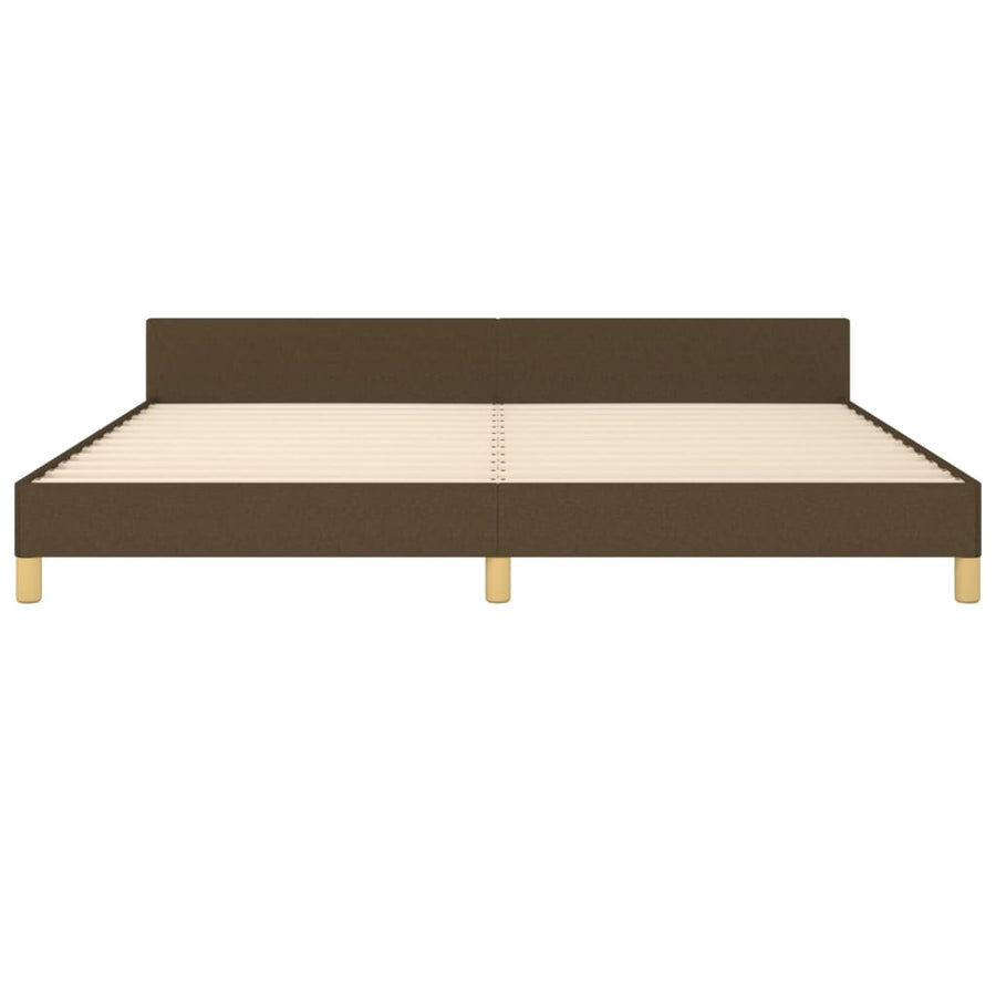 Bedframe Met Hoofdeinde Stof Donkerbruin 200X200 Cm Donkerbruin 200 x 200 cm Knopen