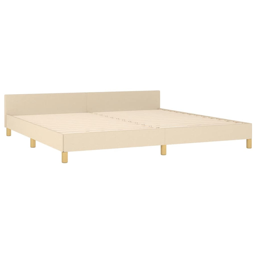 Bedframe Met Hoofdeinde Stof Kleurig Crème 200 x 200 cm Knopen