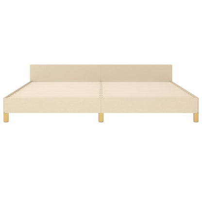 Bedframe Met Hoofdeinde Stof Kleurig Crème 200 x 200 cm Knopen