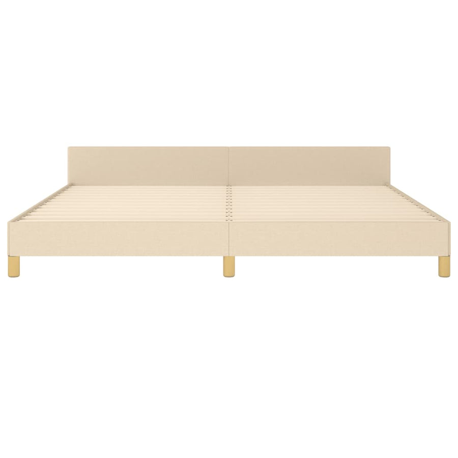 Bedframe Met Hoofdeinde Stof Kleurig Crème 200 x 200 cm Knopen