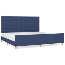 Bedframe Met Hoofdeinde Stof Blauw 200 x 200 cm Knopen