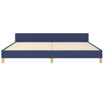 Bedframe Met Hoofdeinde Stof Blauw 200 x 200 cm Knopen