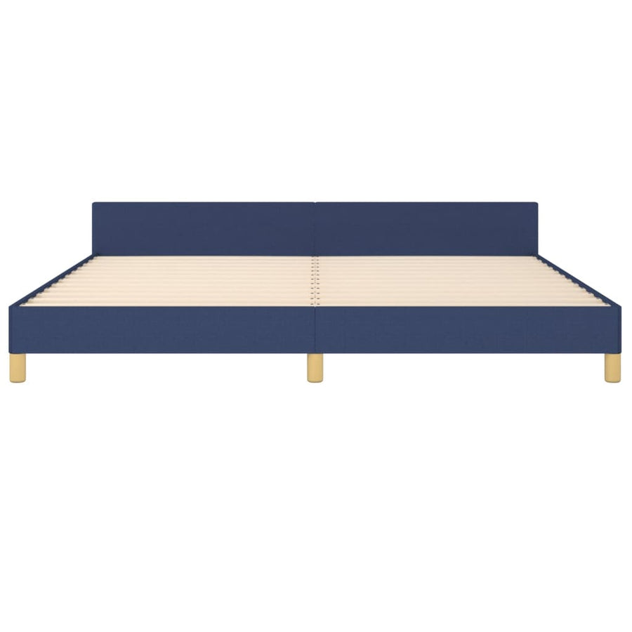 Bedframe Met Hoofdeinde Stof Blauw 200 x 200 cm Knopen