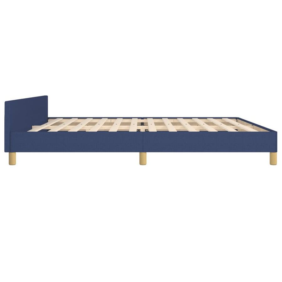 Bedframe Met Hoofdeinde Stof Blauw 200 x 200 cm Knopen