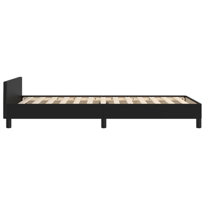 Bedframe Met Hoofdbord Kunstleer Zwart 80 x 200 cm Effen ontwerp