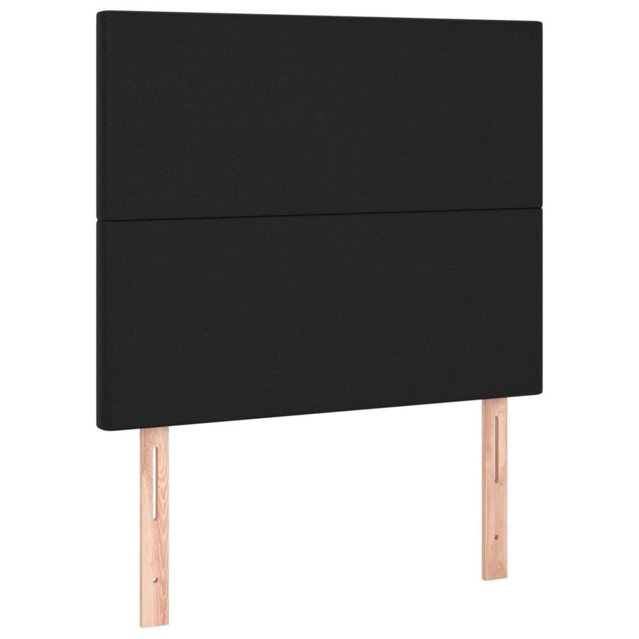 Bedframe Met Hoofdbord Kunstleer Zwart 80 x 200 cm Effen ontwerp