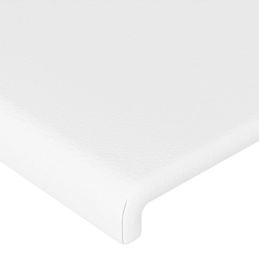 Bedframe Met Hoofdbord Kunstleer Wit 80 x 200 cm Effen ontwerp