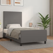 Bedframe 80x200 cm kunstleer grijs met hoofdbord