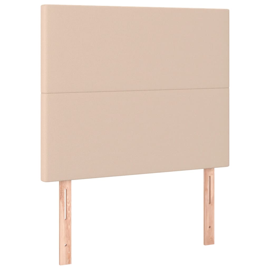 Bedframe met hoofdbord kunstleer cappucinnokleurig 80x200 cm