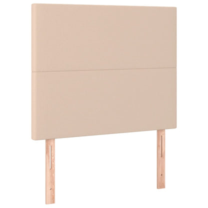 Bedframe met hoofdbord kunstleer cappucinnokleurig 80x200 cm