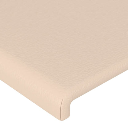 Bedframe met hoofdbord kunstleer cappucinnokleurig 80x200 cm