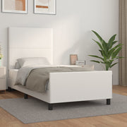Bedframe 90x190 cm kunstleer wit met hoofdbord