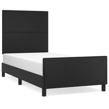Bedframe Met Hoofdbord Kunstleer Zwart 100 x 200 cm Effen ontwerp