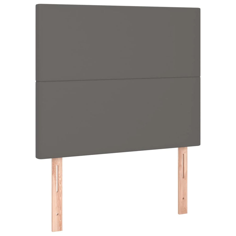 Bedframe Met Hoofdbord Kunstleer Grijs 100 x 200 cm Effen ontwerp