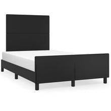 Bedframe Met Hoofdbord Kunstleer Zwart 120 x 200 cm Effen ontwerp